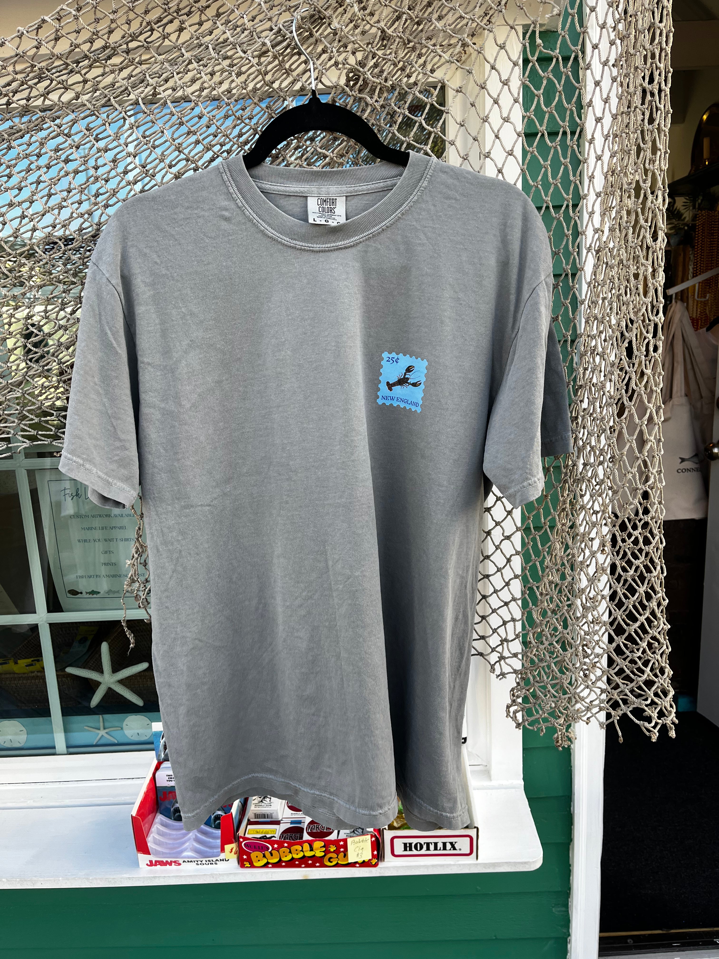 Black Rock Harbor Lobster Postcard and Stamp T-Shirt