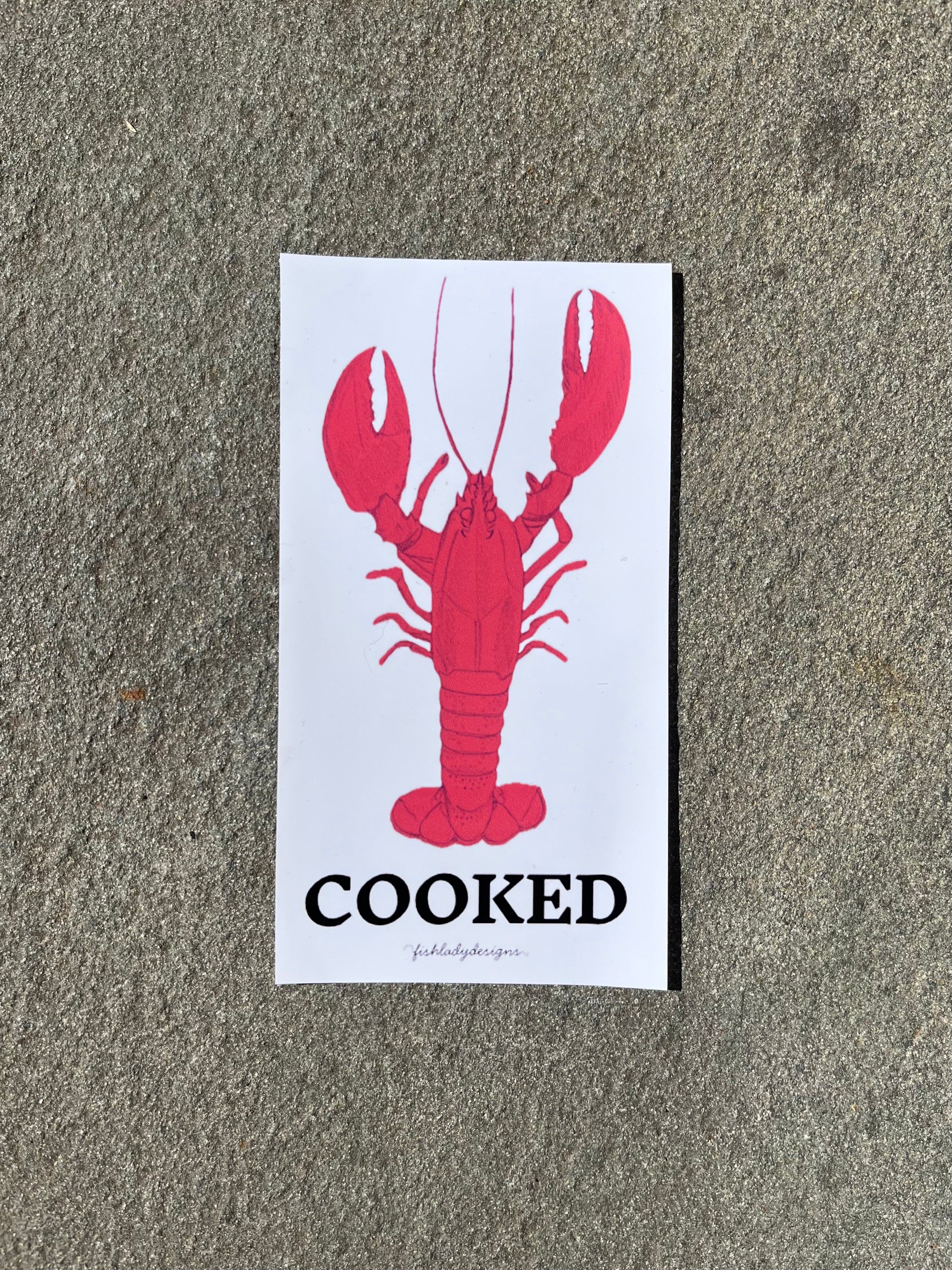 "Cooked" Lobster Sticker